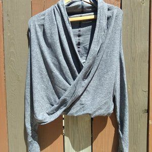 stretchy & cozy wrap sweater